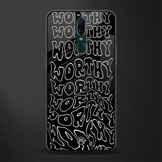 worthy black glass case for oppo f11 image