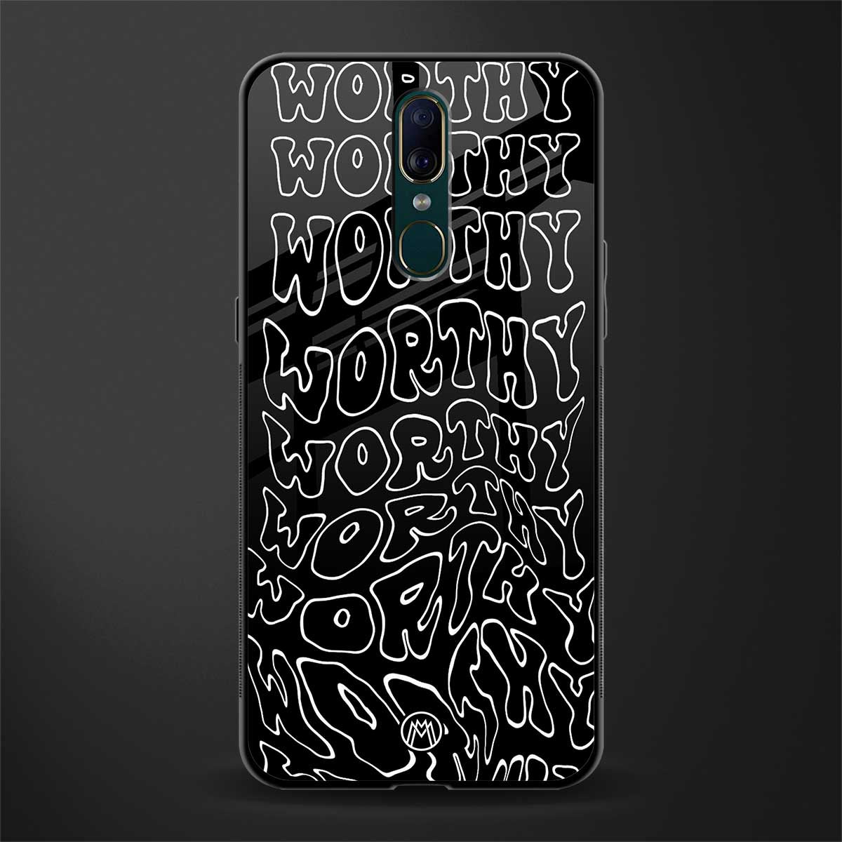 worthy black glass case for oppo a9 image
