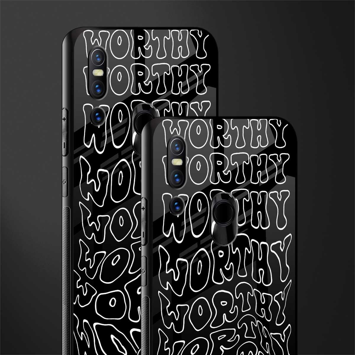 worthy black glass case for vivo v15 image-2