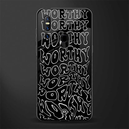 worthy black glass case for vivo v15 image