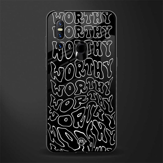worthy black glass case for vivo v15 image