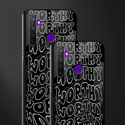 worthy black glass case for realme 5s image-2