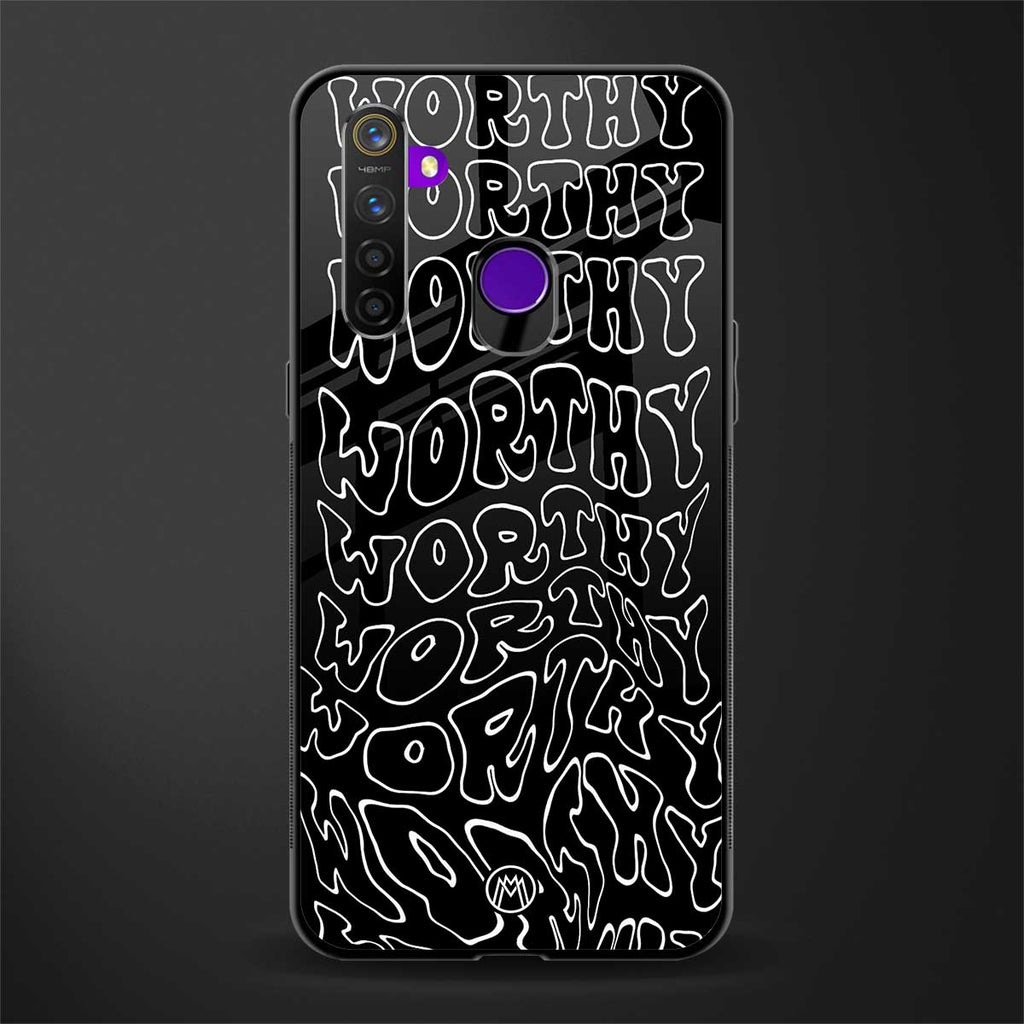 worthy black glass case for realme 5 image