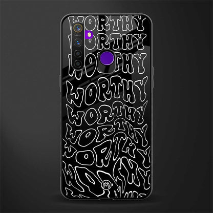worthy black glass case for realme 5s image