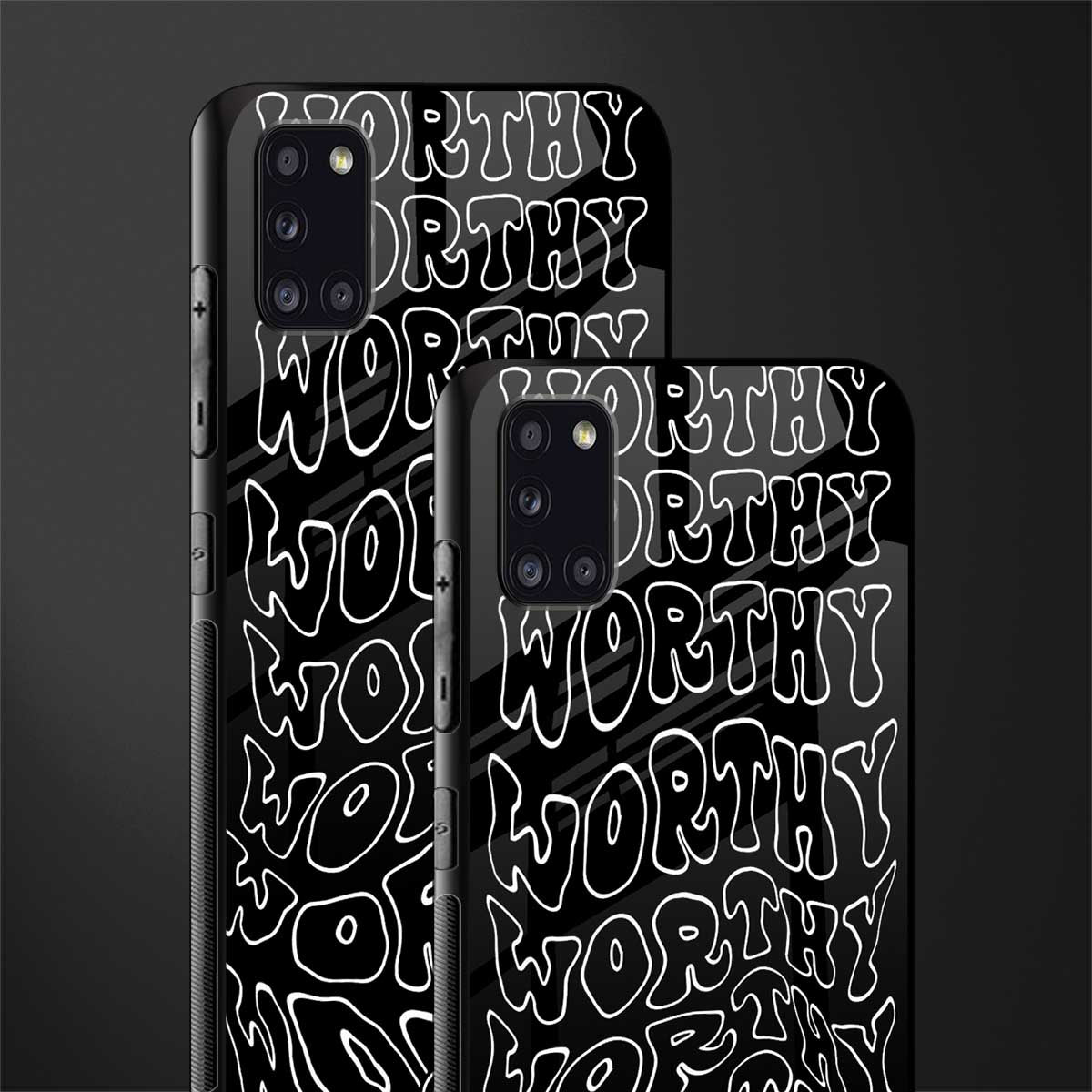 worthy black glass case for samsung galaxy a31 image-2