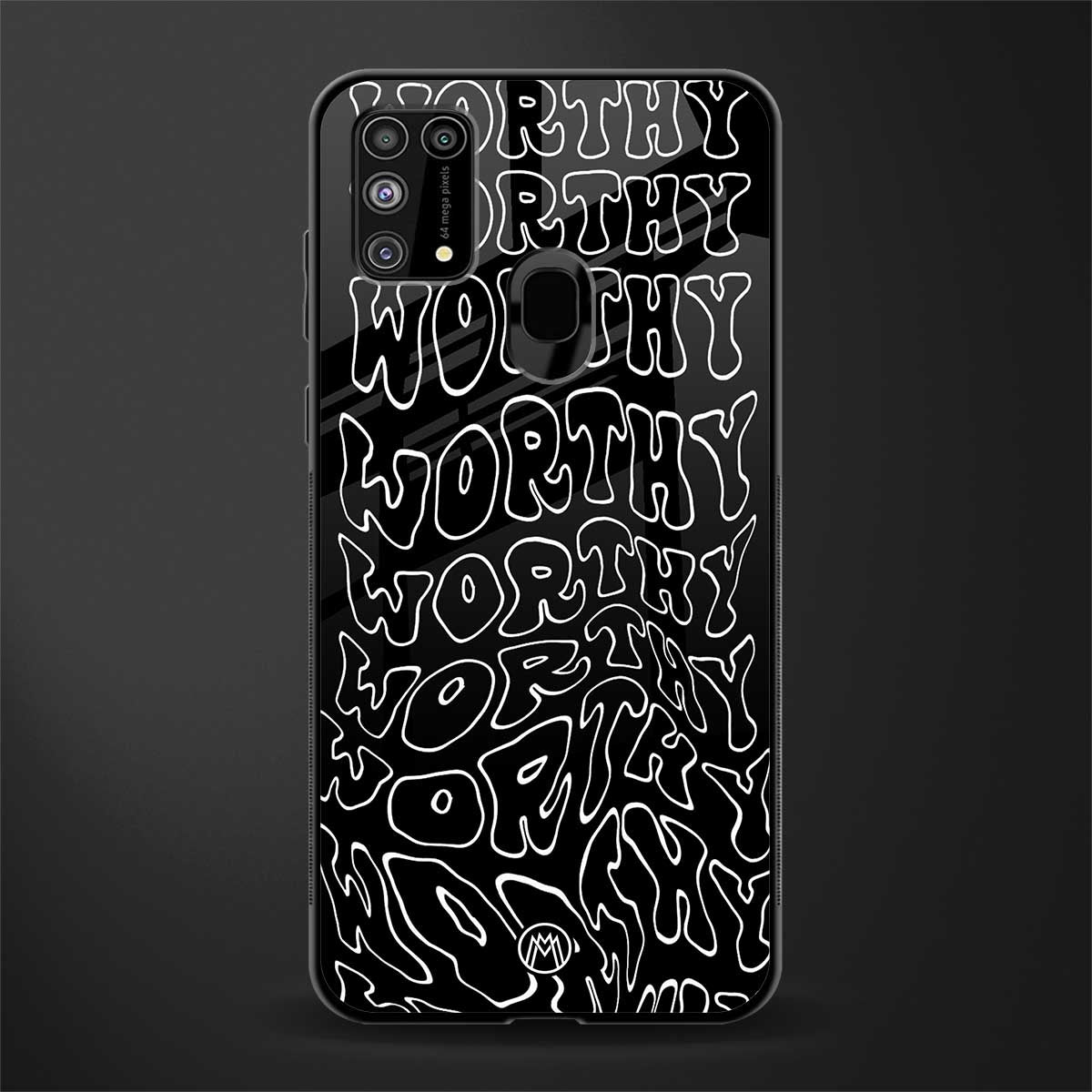 worthy black glass case for samsung galaxy m31 image
