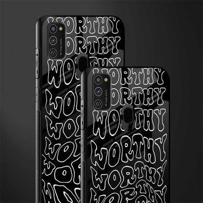 worthy black glass case for samsung galaxy m21 image-2