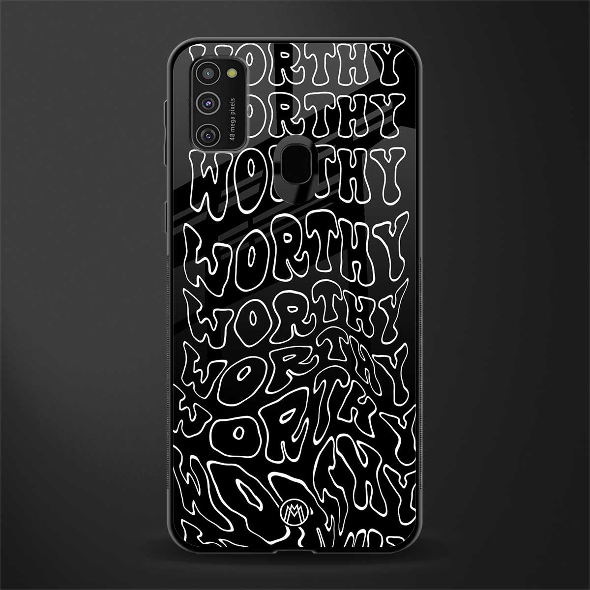 worthy black glass case for samsung galaxy m21 image