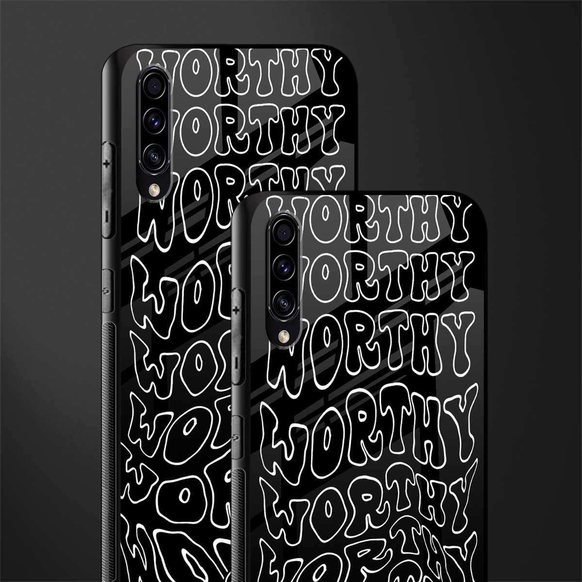 worthy black glass case for samsung galaxy a50s image-2