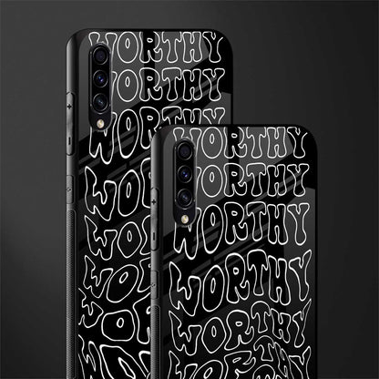 worthy black glass case for samsung galaxy a50s image-2