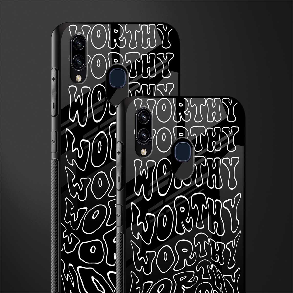 worthy black glass case for samsung galaxy m10s image-2