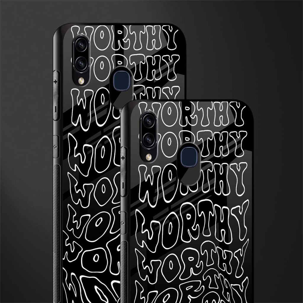 worthy black glass case for samsung galaxy a20 image-2