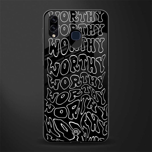 worthy black glass case for samsung galaxy a20 image