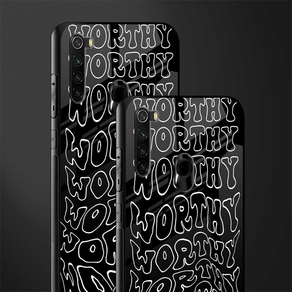 worthy black glass case for redmi note 8 image-2