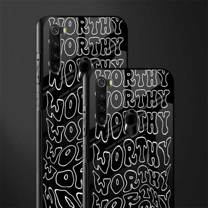 worthy black glass case for redmi note 8 image-2