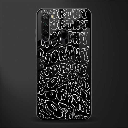 worthy black glass case for redmi note 8 image