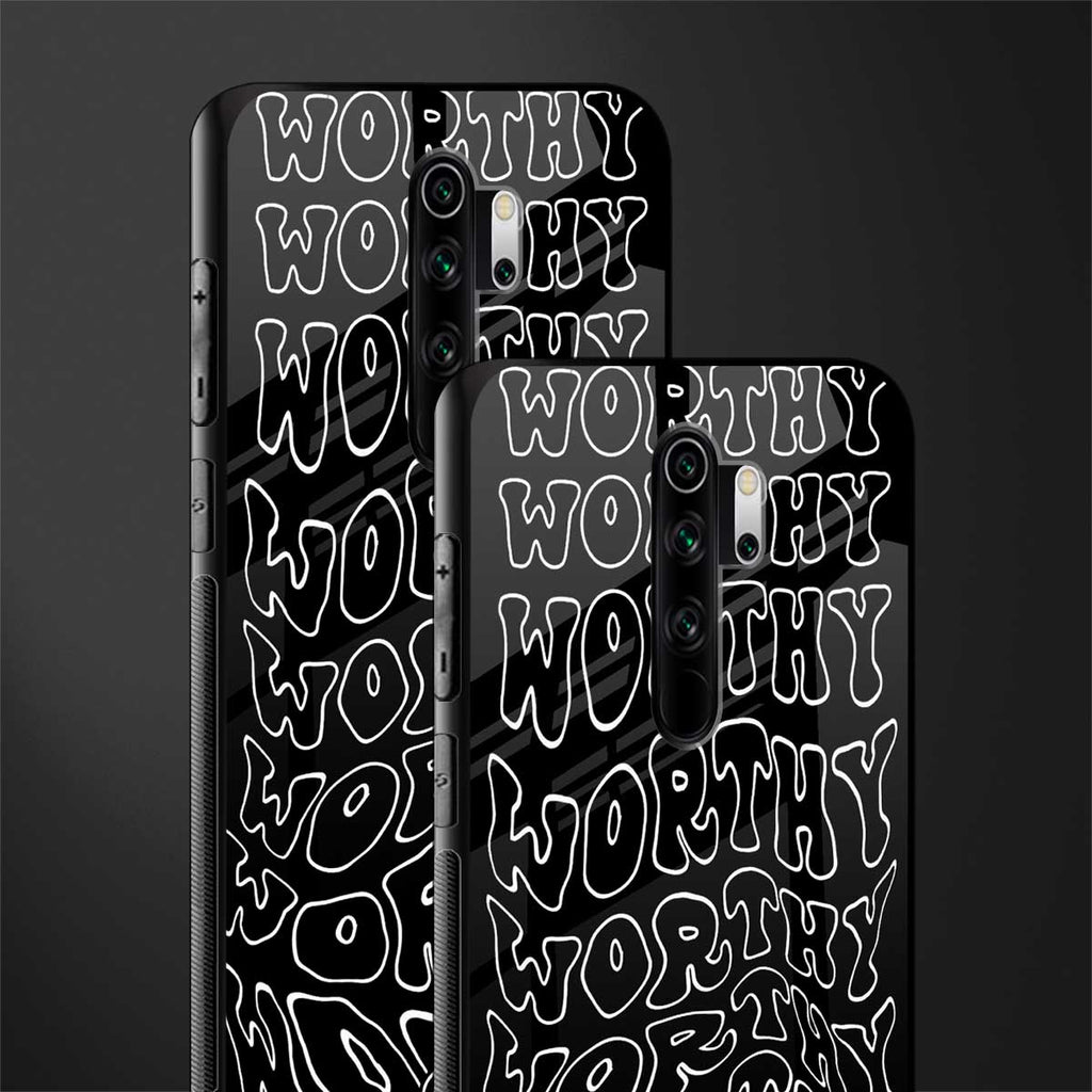 worthy black glass case for redmi note 8 pro image-2