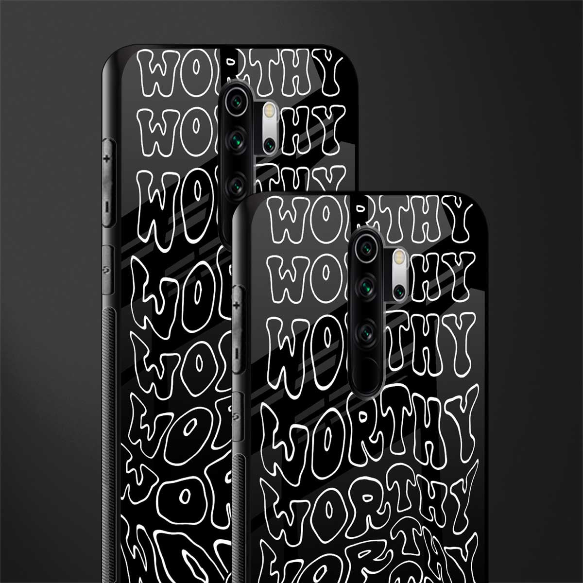 worthy black glass case for redmi note 8 pro image-2