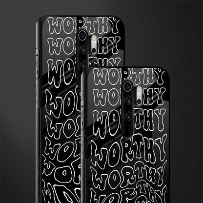 worthy black glass case for redmi note 8 pro image-2