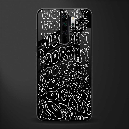 worthy black glass case for redmi note 8 pro image