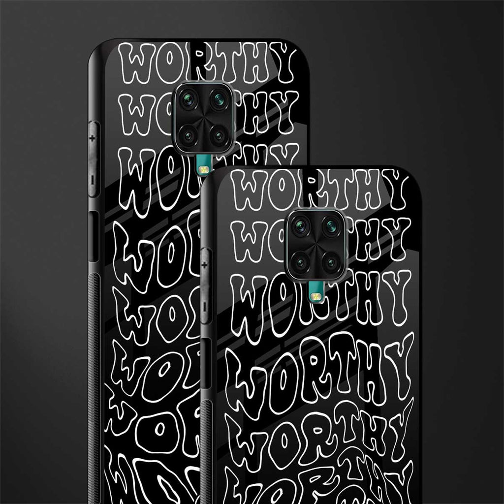worthy black glass case for redmi note 9 pro image-2