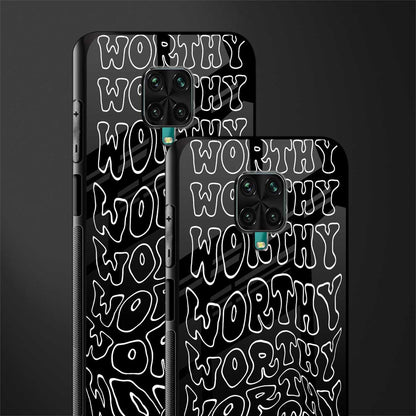worthy black glass case for redmi note 9 pro image-2
