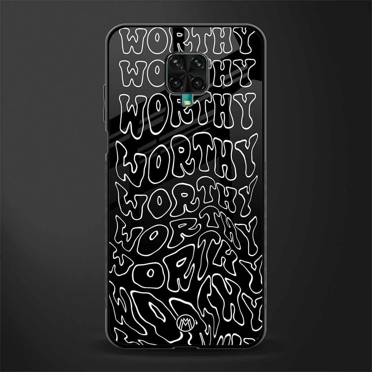 worthy black glass case for redmi note 9 pro image
