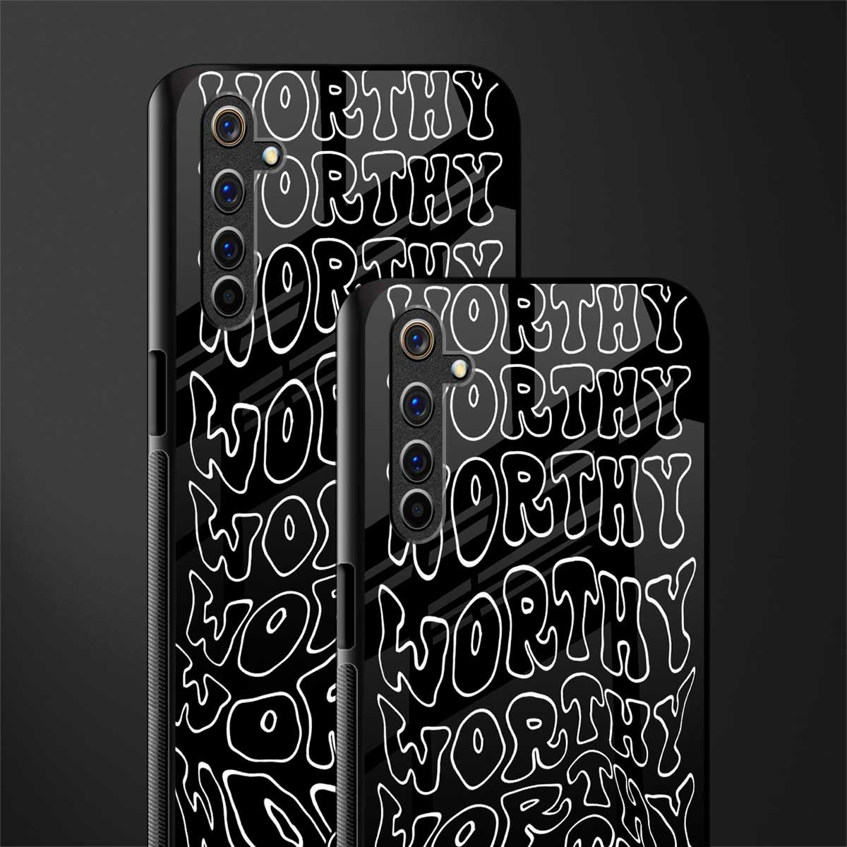 worthy black glass case for realme 6i image-2