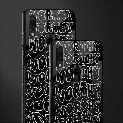 worthy black glass case for redmi 7redmi y3 image-2