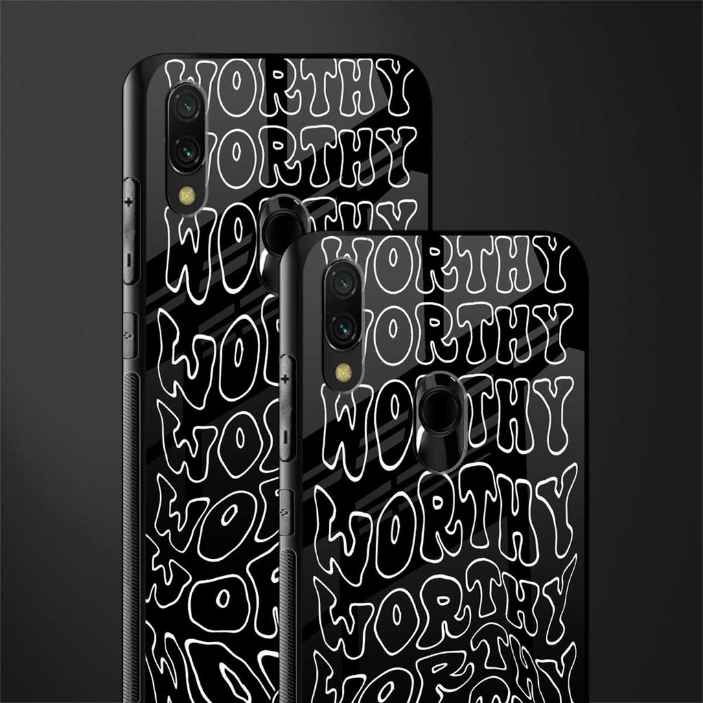 worthy black glass case for redmi note 7s image-2