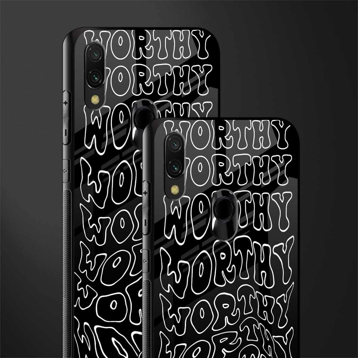 worthy black glass case for redmi note 7s image-2