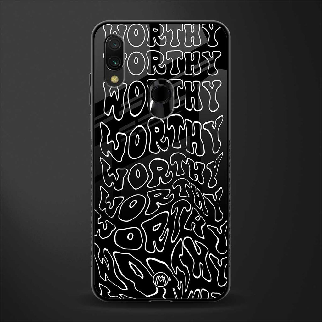 worthy black glass case for redmi note 7s image