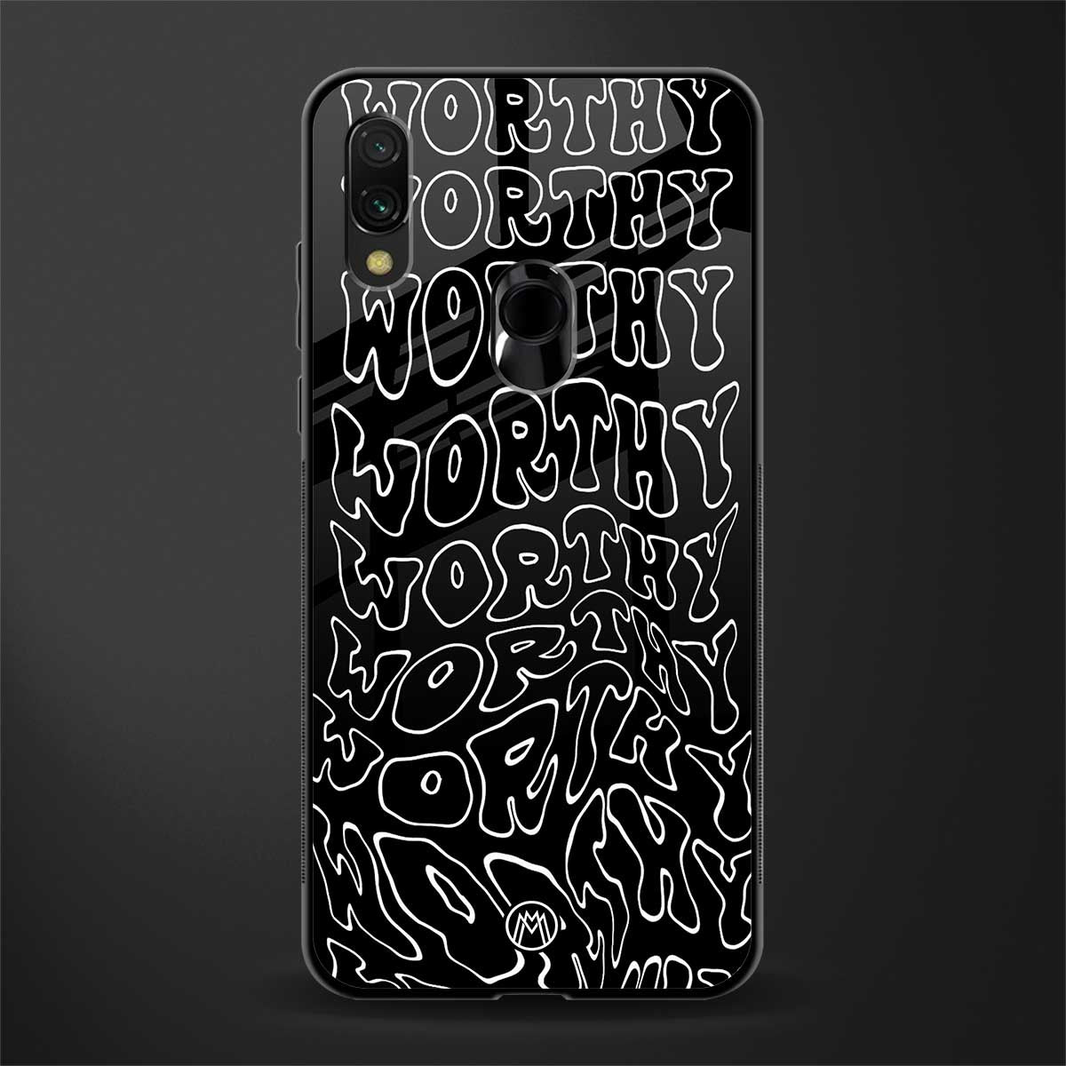 worthy black glass case for redmi note 7 image
