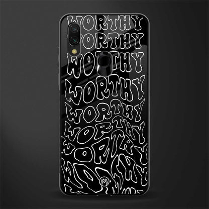 worthy black glass case for redmi note 7 image