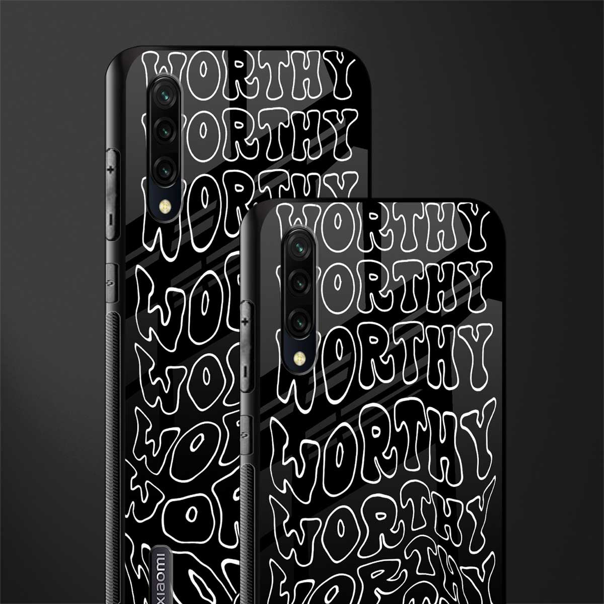 worthy black glass case for mi a3 redmi a3 image-2