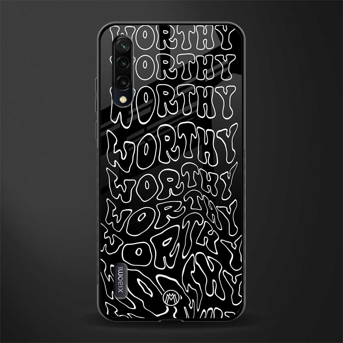 worthy black glass case for mi a3 redmi a3 image