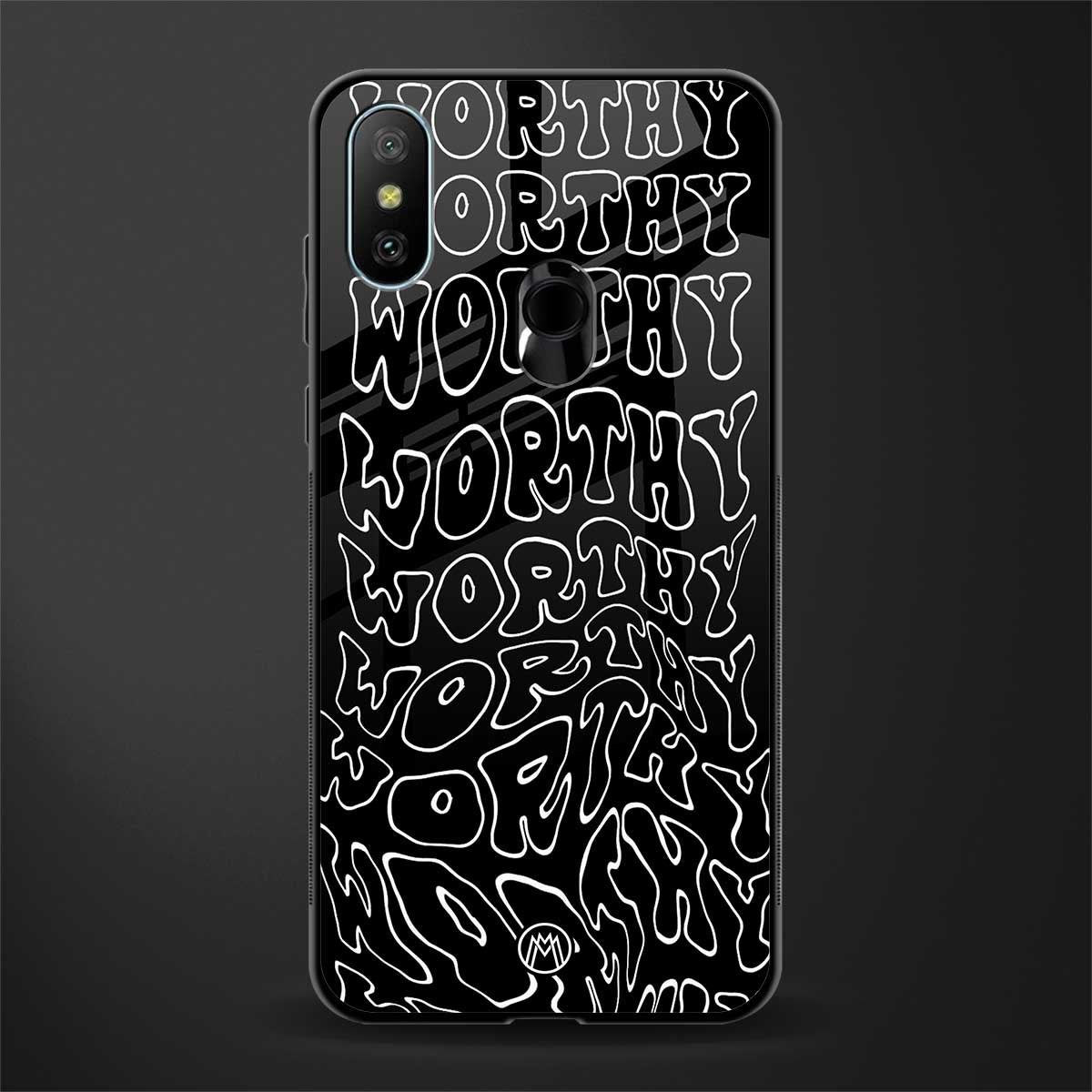 worthy black glass case for redmi 6 pro image