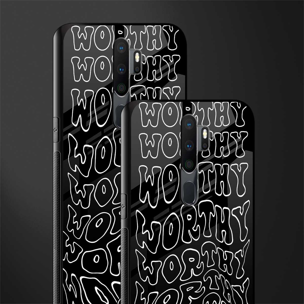 worthy black glass case for oppo a5 2020 image-2