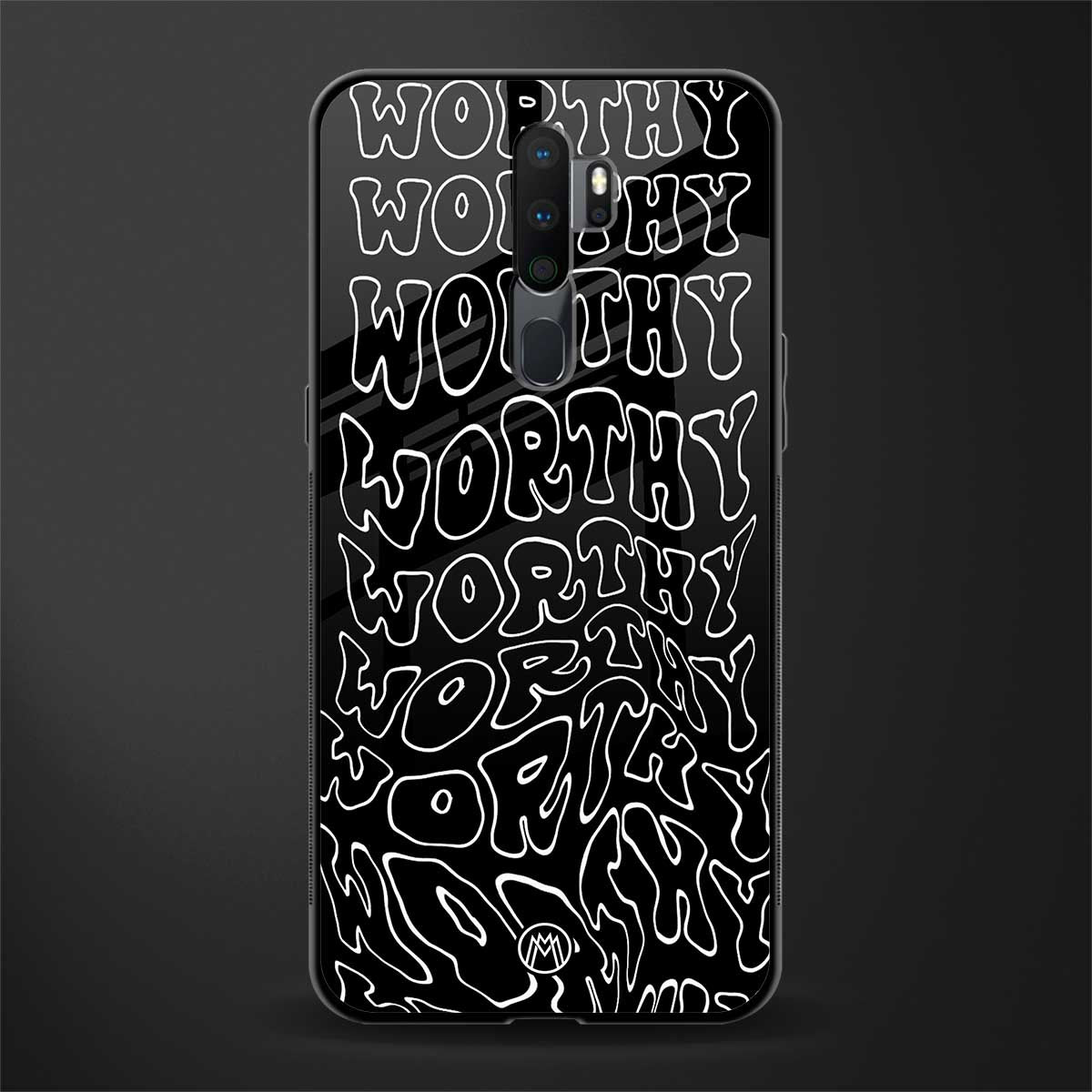 worthy black glass case for oppo a9 2020 image