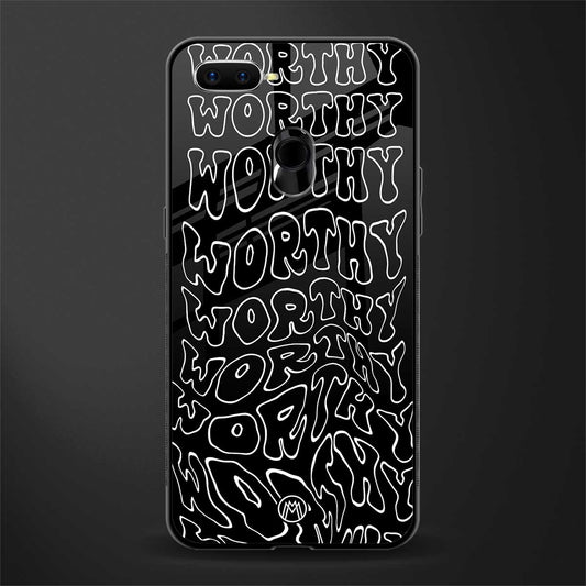 worthy black glass case for oppo a5s image
