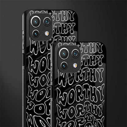 worthy black glass case for mi 11 lite image-2