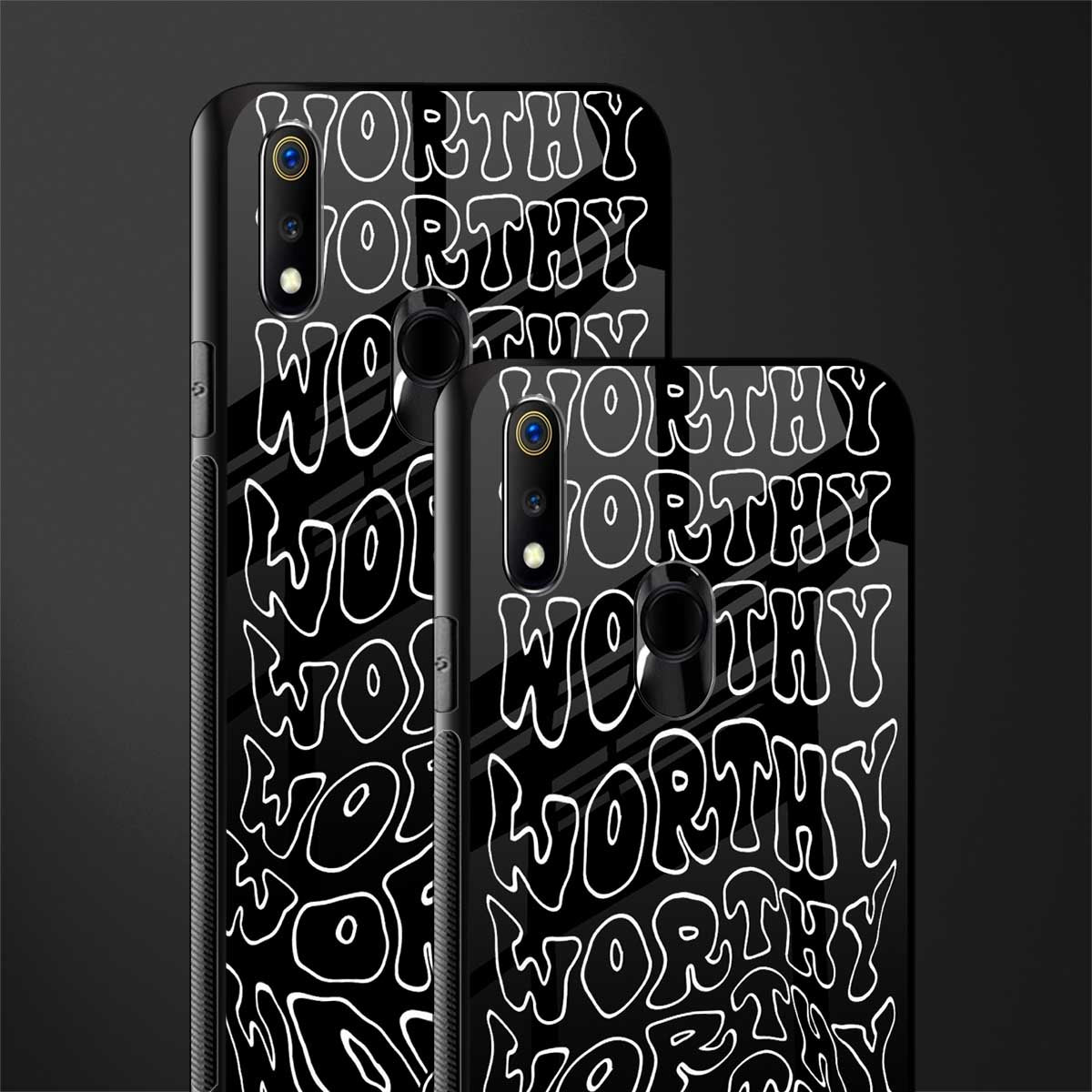 worthy black glass case for realme 3 pro image-2
