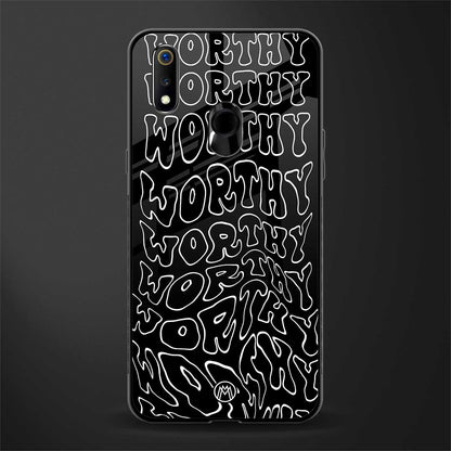 worthy black glass case for realme 3 pro image