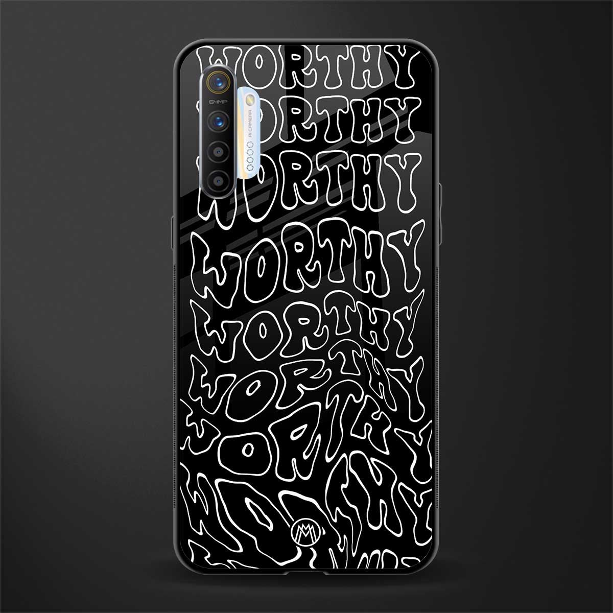 worthy black glass case for realme xt image