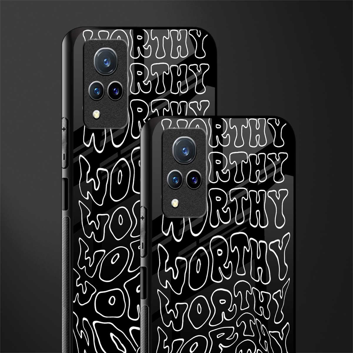 worthy black glass case for vivo v21 5g image-2