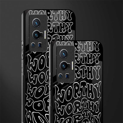 worthy black glass case for vivo x70 pro image-2