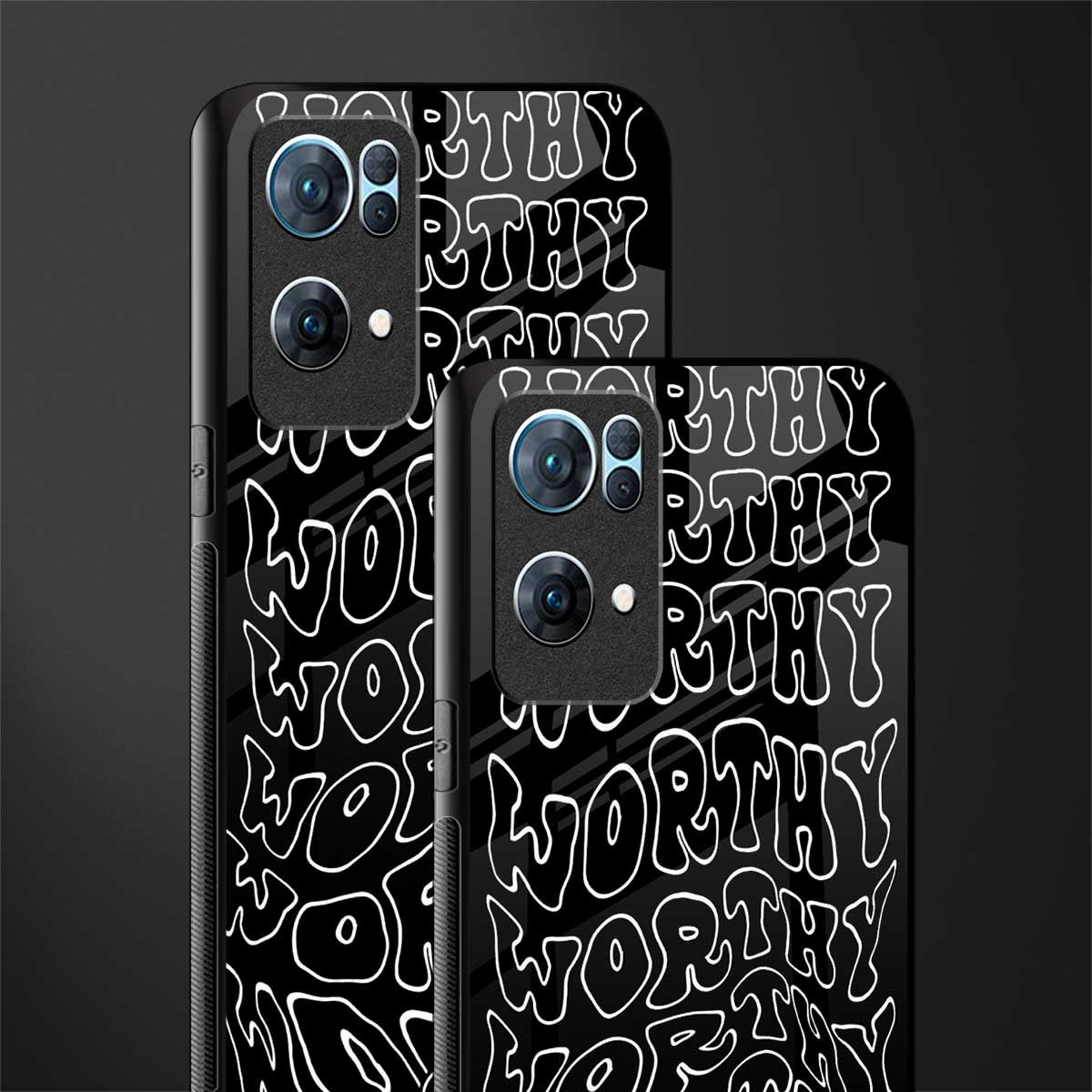 worthy black glass case for oppo reno7 pro 5g image-2