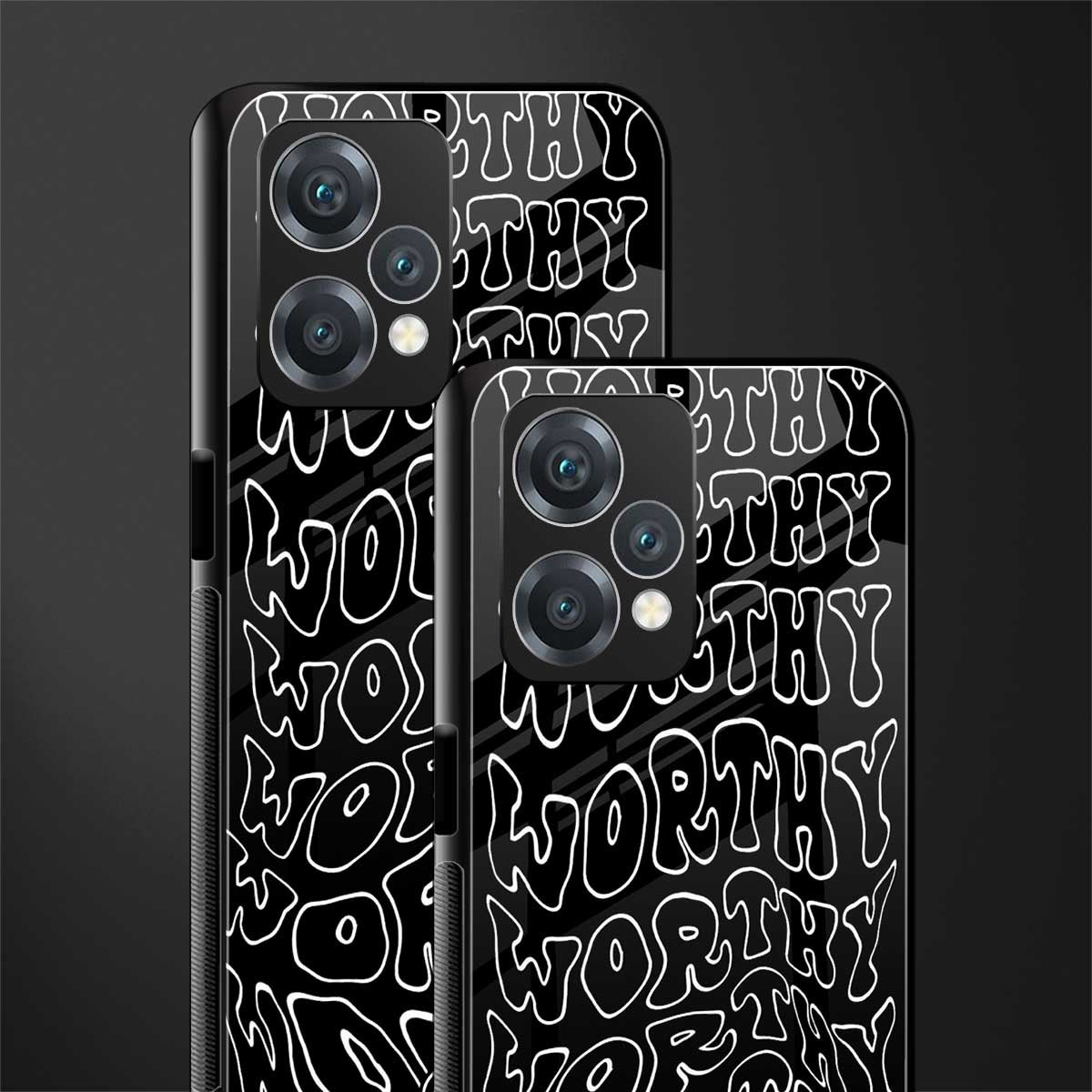 worthy black back phone cover | glass case for realme 9 pro 5g