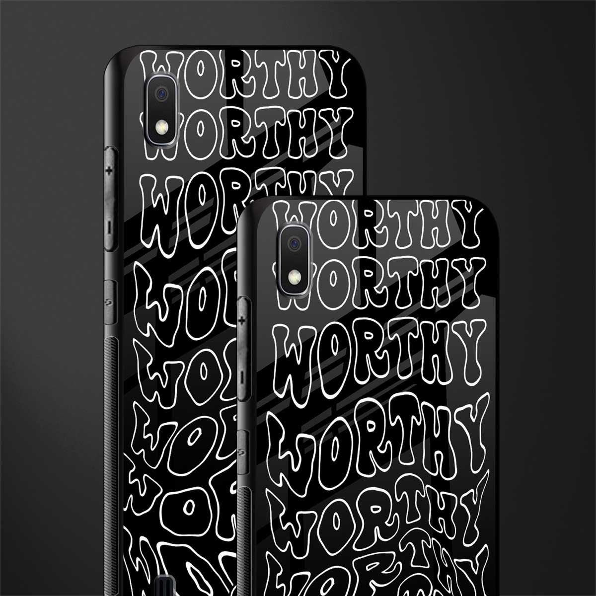 worthy black glass case for samsung galaxy a10 image-2