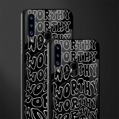 worthy black glass case for samsung galaxy a20s image-2